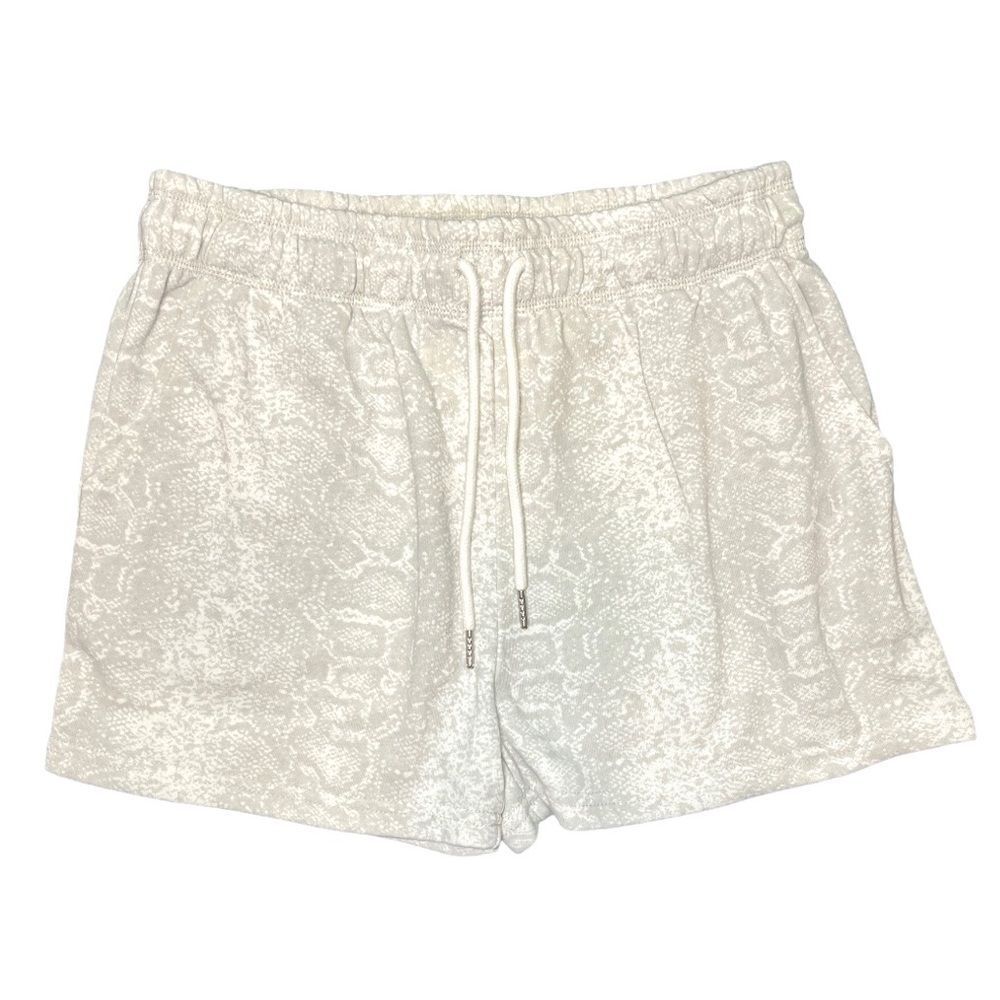 H Halston Studio Snake Glacier Gray Bicolor Drawstring Shorts Small or Medium